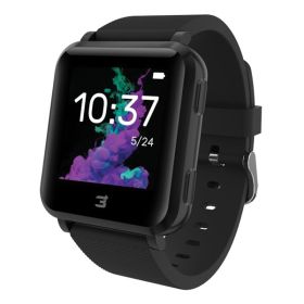 3Plus 3PL-VIBEPLUS-BK Vibe+ (Gen 1) Smartwatch with 1.4-In. Color Touch Screen, Bluetooth, Heart Rate/Sleep, Daily Activity Tracking, and 3 ATM Water-