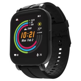 3Plus 3PL-VIBEPPRO-BK Vibe Pro GPS Smartwatch with 1.78-In. AMOLED Touch Screen, Bluetooth, Heart Rate/Blood Oxygen/Sleep, Sports Modes, and 5 ATM Wat