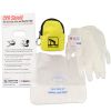 CPR Yellow Beltloop Keychain Backpack with Faceshield, Gloves, and Cleansing Wipes