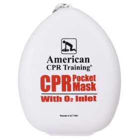 American CPR Pocket Mask, Plastic Case, Adult/Child/Infant with O2 Inlet