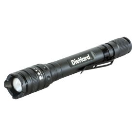 DieHard 41-6648 LED 180-Lumen Aluminum Flashlight with 3 Modes, Twist Focus, Impact/Water-Resistant, Battery Powered, Pocket Clip, up to 229-Ft. Beam