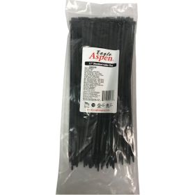 Eagle Aspen 500233 100-Pack 11-In. UV-Resistant Nylon 6/6 Standard Cable Ties, 50-Lb. Tensile Strength, Temperature-Rated -40deg F to 185deg F (11 In.