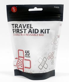 All Purpose First Aid Kit, Reusable Bag, 55 Pieces