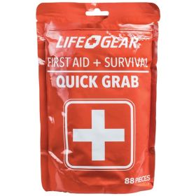 LifeGear 41-3819 88-Piece Quick Grab First Aid and Survival Kit
