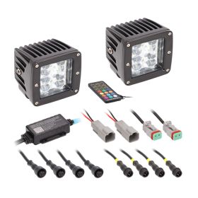 Heise LED Lighting Systems HE-CHASE-CLKT Chasing Lights Series Standard-Mount 3-In. 8-LED Spot Cubes with Controller, HE-CHASE-CLKT, 2 Count