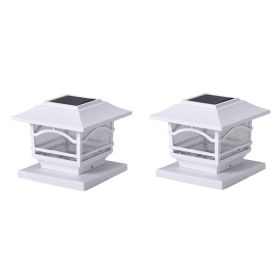 MAXSA Innovations 41971 Mission-Style Solar Post Cap and Deck Railing Lights, 15 Lumens, 2 Pack (White)