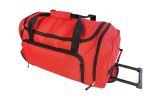 Rolling Red Wheel Bag + Telescoping Handle