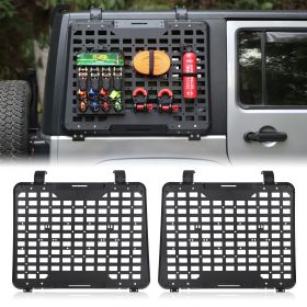 Rear Window Storage Panel,Window Cargo Shelf Compatible with Jeep Wrangler 2007-2018 JK 4 Doors Tactical Storage System Multifunctional Flank Kit