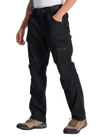 Mens Ripstop Cargo Work Pants with 13 Pockets Tactical Water Resistant Breathable Hiking Construction Pants (Color: 32X34)